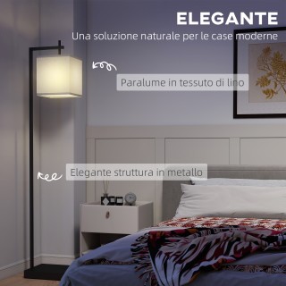 HOMCOM Μοντέρνο Μαύρο Φωτιστικό Δαπέδου, Ρυθμιζόμενο Φως & Θερμοκρα...