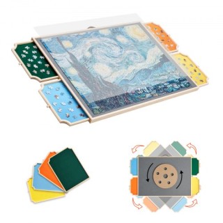 VEVOR Φορητός Ξύλινος Πίνακας Παζλ με Συρτάρια 1500 Κομματιών (86x6...