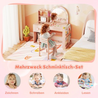 Costway Παιδική Ροζ Κομμοντίνα Ομορφιάς με Φωτισμένο Καθρέφτη για Π... Costway Παιδική Ροζ Κομμοντίνα Ομορφιάς με Φωτισμένο Καθρέφτη για Π...