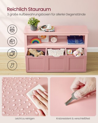 VASAGLE Ροζ Παιδική Ντουλάπα Αποθήκευσης με Τροχήλατα Κουτιά 102x60... VASAGLE Ροζ Παιδική Ντουλάπα Αποθήκευσης με Τροχήλατα Κουτιά 102x60...