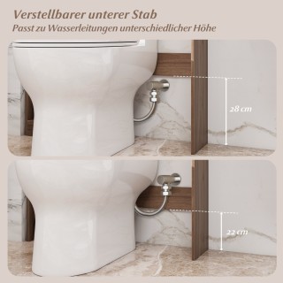 Costway Ντουλάπι Μπάνιου Γκρι με 2 Πόρτες, 6 Ανοιχτά Ράφια & Θήκη γ...