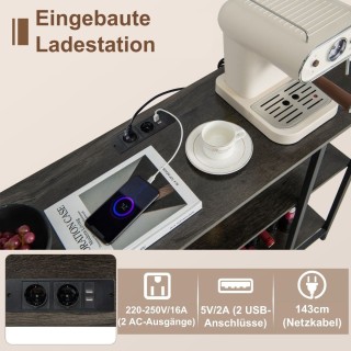 Costway  Πολυλειτουργική Κάβα Κρασιών με Ενσωματωμένο Σταθμό Φόρτισ...