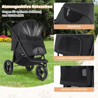 Costway Πτυσσόμενο Καροτσάκι Κατοικίδιων Έως 25kg με Ρυθμιζόμενη Ηλ...