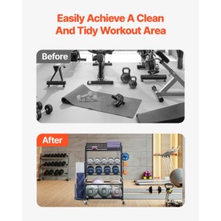 VEVOR Οργανωτής Εξοπλισμού Γυμναστικής Σπιτιού με Αποθήκευση Στρώμα...