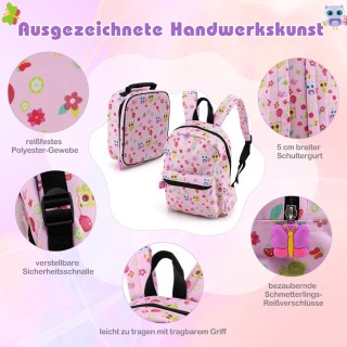 Costway Παιδικό Σετ Βαλίτσας 5 τεμαχίων 16 ιντσών με Σακίδιο & Μαξι...