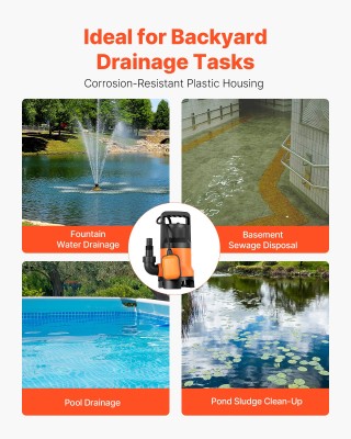 VEVOR Υποβρύχια Αντλία Ομβρίων Υδάτων 650W, Μέγιστη Παροχή 15,000 L... VEVOR Υποβρύχια Αντλία Ομβρίων Υδάτων 650W, Μέγιστη Παροχή 15,000 L...