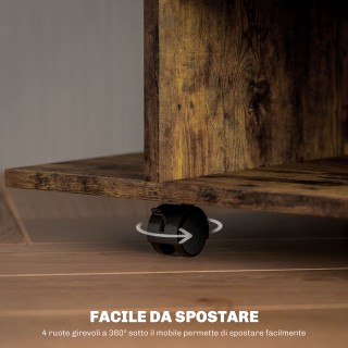 HOMCOM Κινητό Μοντέρνο Τραπεζάκι Τηλεόρασης με Ράφια, Περιστρεφόμεν...