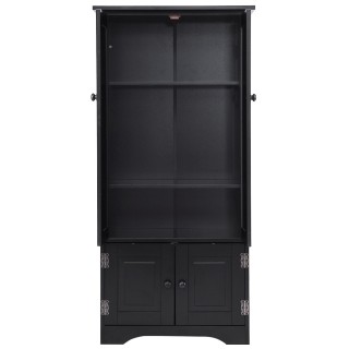 Ντουλάπι με Πορτάκια και Ρυθμιζόμενα Ράφια Costway JZ10009BK Ντουλάπι με Πορτάκια και Ρυθμιζόμενα Ράφια Costway JZ10009BK