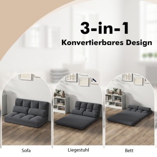 Costway Πολυλειτουργικός Καναπές-Κρεβάτι Δαπέδου 3-σε-1 με Ρυθμιζόμ...