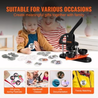 Μηχανή Κατασκευής Κουμπιών VEVOR, 58mm, με 100 τεμ. και Κόφτη  SLKX...