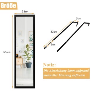 Costway  Πλήρους Μήκους Καθρέφτης Πόρτας με Αντικραδασμικό Γυαλί κα...