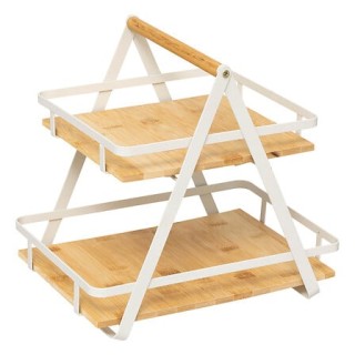 Μεταλλική Ραφιέρα 2 Επιπέδων με Λαβές 30,5 x 22,5 x 29 cm Λευκό & ... Μεταλλική Ραφιέρα 2 Επιπέδων με Λαβές 30,5 x 22,5 x 29 cm Λευκό & ...