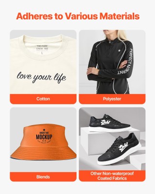 VEVOR Ρολό Γυαλιστερό Μαύρο Βινύλιο Θερμομεταφοράς 304.8 x 7260mm K...