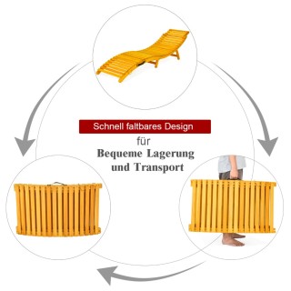Ξαπλώστρα Πισίνας από Ξύλο Ακακίας με Διπλής Όψης Μαξιλάρι και Εργο...