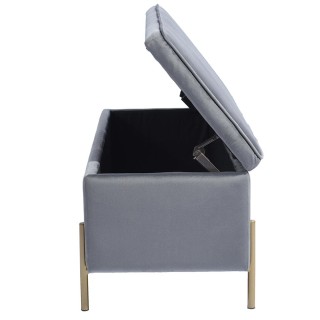BAKAJI Κασετίνα Πουφ Αποθηκευτικός Πάγκος Σκαμπό Υποπόδιο από Γκρι... BAKAJI Κασετίνα Πουφ Αποθηκευτικός Πάγκος Σκαμπό Υποπόδιο από Γκρι...