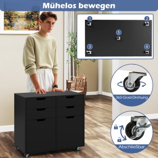 Κινητό Ντουλάπι με 4 Συρτάρια και 2 Πόρτες για Αρχεία 73 x 40 x 64,...