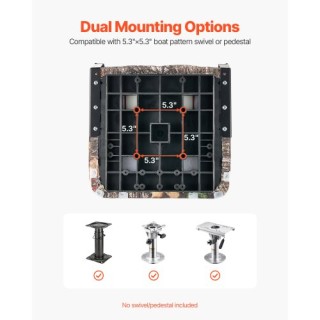 VEVOR Κάθισμα Βάρκας Υψηλής Πλάτης με Σφουγγάρι Καμουφλάζ ZDCZYGKB2...