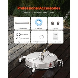 VEVOR Καθαριστής Επιφανειών Υψηλής Πίεσης με Ρόδες 16,5 από Ανοξείδ...