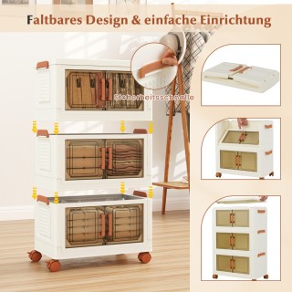 Costway Πτυσσόμενο Πλαστικό Κουτί Αποθήκευσης 210L με Ρόδες και Διά... Costway Πτυσσόμενο Πλαστικό Κουτί Αποθήκευσης 210L με Ρόδες και Διά...