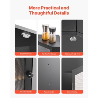 VEVOR Διπλής Στρώσης Μπαμπού Γωνιακό Κουτί Ψωμιού για Πάγκο Κουζίνα...