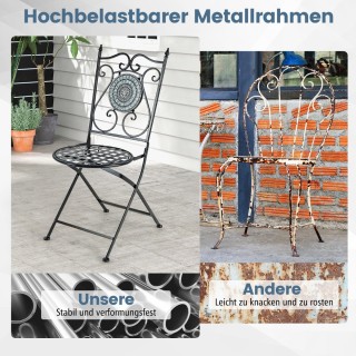 Costway  Σετ 2 Καρεκλών Μωσαϊκού με Ρετρό Στυλ για Εσωτερικούς και ...