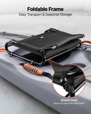 VEVOR Κάθισμα Καγιάκ 20mm Ανυψωμένο, Πτυσσόμενο με Πλάτη, Ανταλλακτ...