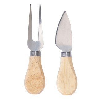 Galileo Σετ ξύλινη πιατέλα και 2 μαχαίρια τυριού από μπαμπού με μεσ...