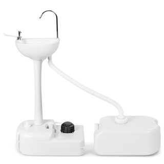 Costway Φορητός Νιπτήρας Κατασκήνωσης με Δεξαμενή Νερού 17L, Ρόδες,...