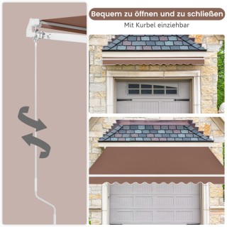 Costway  Τέντα με Μανιβέλα - Σκίαση με Λειτουργικό Βραχίονα 400 x 2...