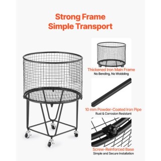 VEVOR Καρότσι Πλυντηρίου με Ρόδες, Ανθεκτικό Καλάθι Μεταφοράς 27 KG...