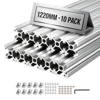 VEVOR Προφίλ Αλουμινίου 2020 T-Slot 1220 mm Ασημί, 10 τεμ. TXOBLXCD...