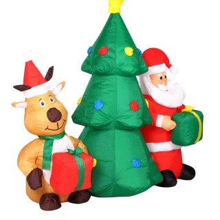 BAKAJI  Φουσκωτό Χριστουγεννιάτικο Δέντρο 150εκ με Άγιο Βασίλη και ...