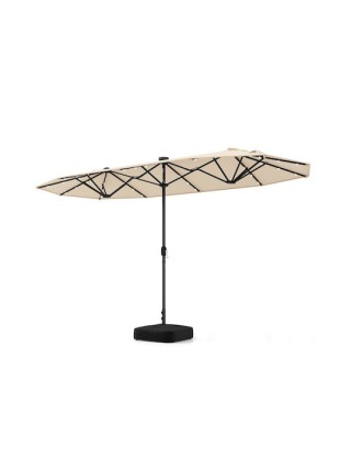 Costway Ομπρέλα Κήπου Μπεζ-Καφέ 400 x 240 εκ. NP12264BE