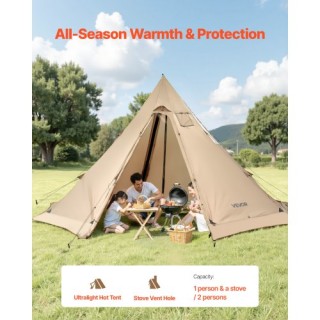 VEVOR Αδιάβροχη Φορητή Σκηνή Τίπι με Στόμιο για Σόμπα για 4-6 Άτομα...