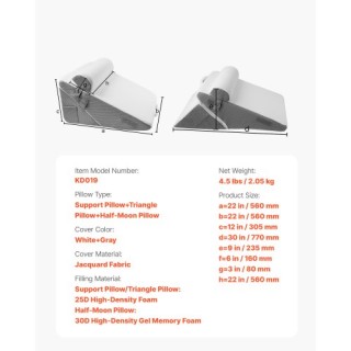 VEVOR Ορθοπεδικό Μαξιλάρι Σφήνα 3 σε 1 για Ύπνο και Ανακούφιση XXZK... VEVOR Ορθοπεδικό Μαξιλάρι Σφήνα 3 σε 1 για Ύπνο και Ανακούφιση XXZK...