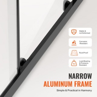 VEVOR Ημι-πλαίσιο Διπλή Συρόμενη Πόρτα Ντους Μαύρο Ματ Γυαλί SGCC ... VEVOR Ημι-πλαίσιο Διπλή Συρόμενη Πόρτα Ντους Μαύρο Ματ Γυαλί SGCC ...