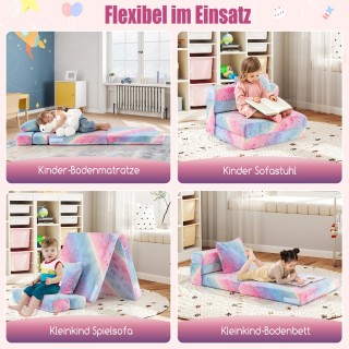 Costway Πτυσσόμενος Παιδικός Καναπές 4 σε 1 με Μαξιλάρια και Λαμπερ... Costway Πτυσσόμενος Παιδικός Καναπές 4 σε 1 με Μαξιλάρια και Λαμπερ...