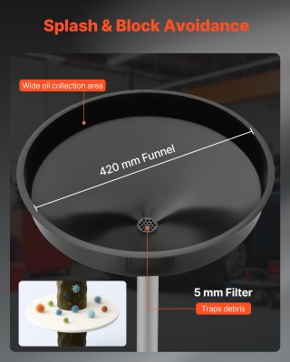 VEVOR 8-Gallon Ανθεκτικό Δοχείο Αποστράγγισης Λαδιού με Πλάτος Χωνί...