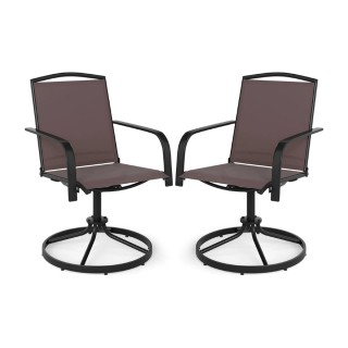 Costway Σετ 2 Περιστρεφόμενες Καρέκλες Κήπου με Γρήγορο Στέγνωμα Υφ...