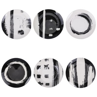 Villa DEste   Σετ 6τμχ Πιάτο Φρούτων από Πορσελάνη The Black Mood 5...