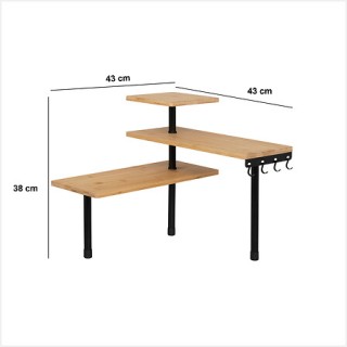Γωνιακή Ραφιέρα 3 Επιπέδων από Μπαμπού & Μαύρο Ανοξείδωτο Ατσάλι 43... Γωνιακή Ραφιέρα 3 Επιπέδων από Μπαμπού & Μαύρο Ανοξείδωτο Ατσάλι 43...