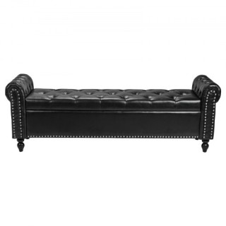 VEVOR Μαύρο Δερμάτινο Μπαούλο με Κομψά Χαρακτηριστικά PZWSZYXTK617Z...