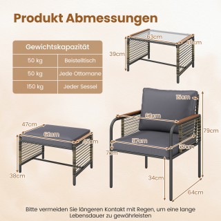 Costway Σετ Έπιπλα Κήπου από Ρατάν: Περιλαμβάνει 2 Καρέκλες με Μαξι... Costway Σετ Έπιπλα Κήπου από Ρατάν: Περιλαμβάνει 2 Καρέκλες με Μαξι...