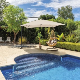 Galileo Ομπρέλα κήπου με λάμπα σε απόχρωση περιστεριού 3x2 μ από αν...