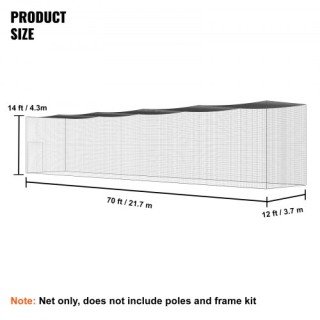 Δίχτυ Μπέιζμπολ VEVOR, Επαγγελματικό Δίχτυ Προπόνησης με Τσάντα Μετ...