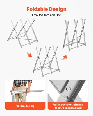 VEVOR Βαριάς Χρήσης Ιπποδύναμη Εργασίας με 150 κιλά Φορτίο για Ξυλο...