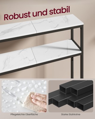 VASAGLE Κονσόλα με 2 ράφια, 20x80x80 εκ., για χολ, σαλόνι ή υπνοδωμ...