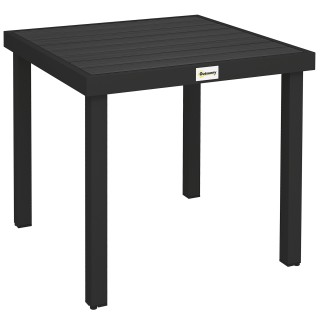 Outsunny Τραπέζι Κήπου Με Εφέ Ξύλου, 78x78 cm, Μαύρο 84B-918BK Outsunny Τραπέζι Κήπου Με Εφέ Ξύλου, 78x78 cm, Μαύρο 84B-918BK