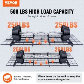 Ράφια Γκαράζ VEVOR, Σετ 2, 6 x 2 ft, Βαρέως Τύπου, 1000 lbs, Τοίχου... Ράφια Γκαράζ VEVOR, Σετ 2, 6 x 2 ft, Βαρέως Τύπου, 1000 lbs, Τοίχου...