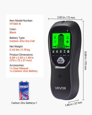 VEVOR Πολυλειτουργικός Ανιχνευτής Τοίχου 5 σε 1 με Λειτουργία Σάρωσ... VEVOR Πολυλειτουργικός Ανιχνευτής Τοίχου 5 σε 1 με Λειτουργία Σάρωσ...